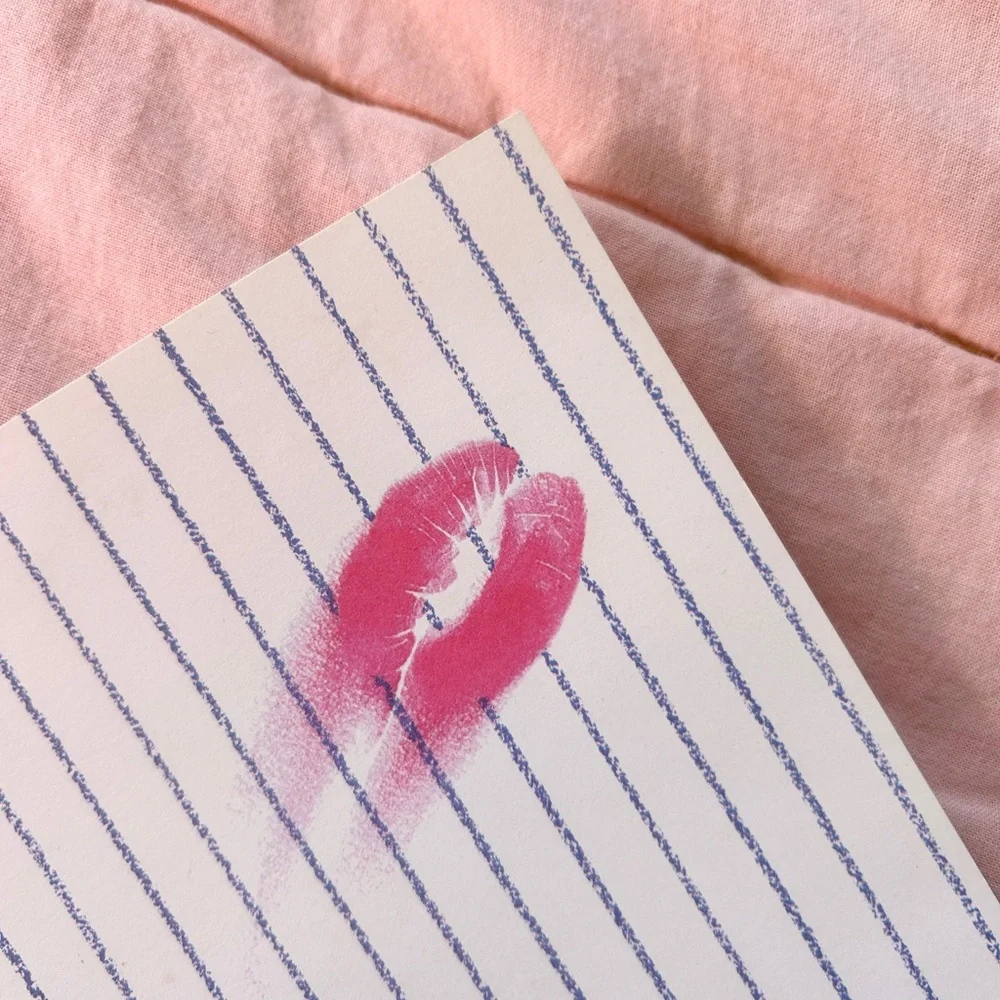 1987 Vintage “Kiss & Run” Lips Cute Fun Funny Blank Greeting Card